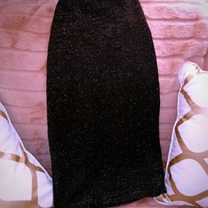 Black Skirt with Silver Sparkles